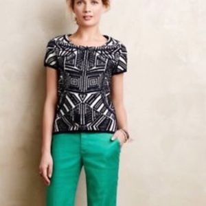 Moth anthropology navy white sweater top